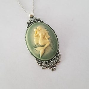 Vintage Inspired Mermaid Cameo Necklace