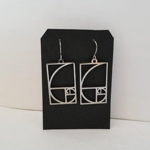 Stainless Steel Dangle Earrings Fibonacci Mathematics