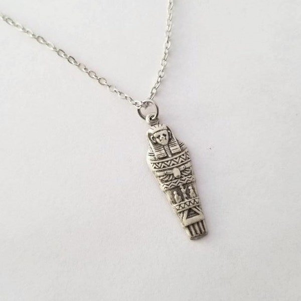 Silver Plated Brass Mummy Necklace You Choose Length
