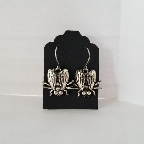 Fly Charm Earrings on Stainless Steel Earring Hook