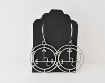 Hypoallergenic Stainless Steel Lilith Sigil Dangle Earrings