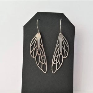 Boucles d'oreilles pendantes ailes de cigale en acier inoxydable