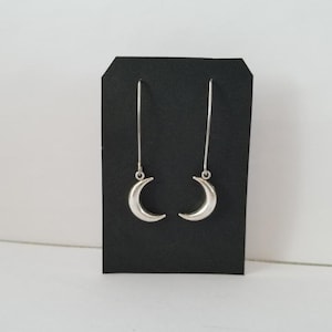 Simply Long Dangle Moon Earrings STainlee Steel Ear Hook