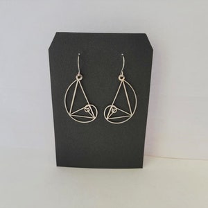 Hypoallergenic Stainless Steel Cut-Out Fibonacci Sequence Dangle Earrings