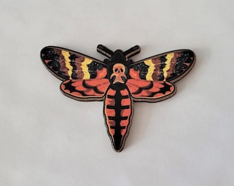 CLEARANCE Woodcut Moth Hair Clip Death Head Moth Hawkmoth