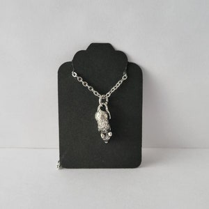 Simple Little Mouse Necklace Your Choice Length Stainless Steel Chain