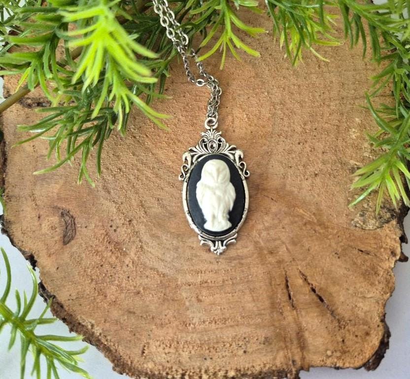 Owl Cameo Necklace You Choose Length
