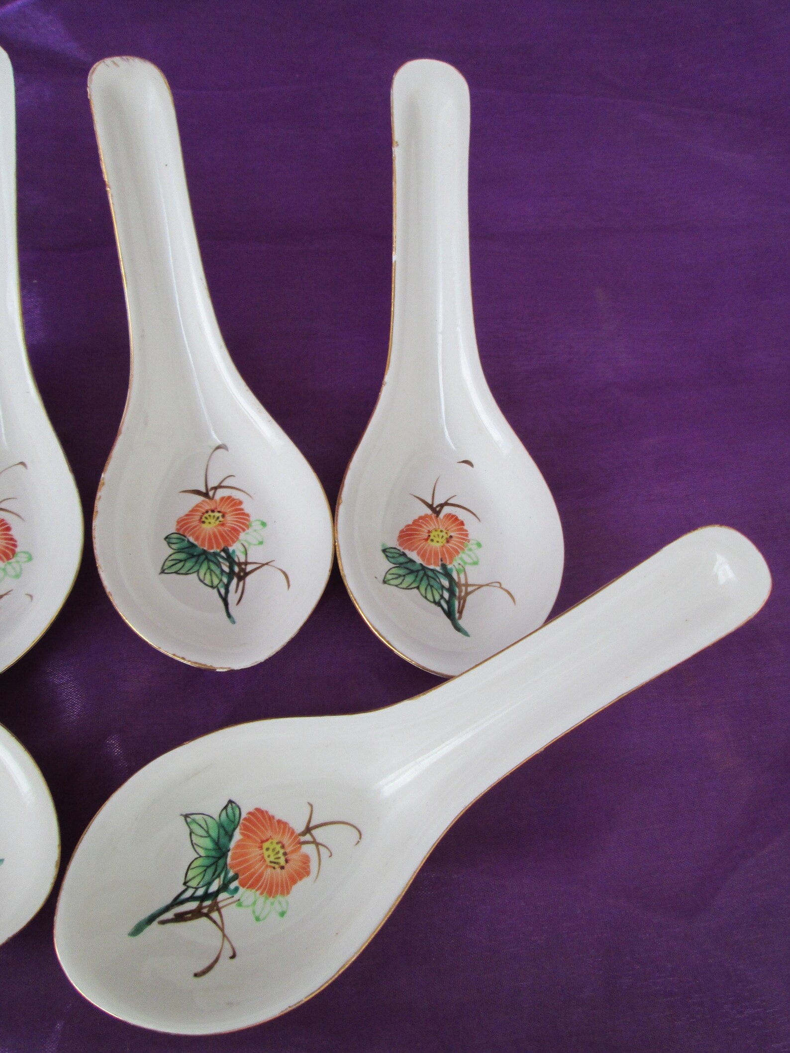 Vintage Chinese Porcelain Spoons 6 Chinese porcelain Etsy