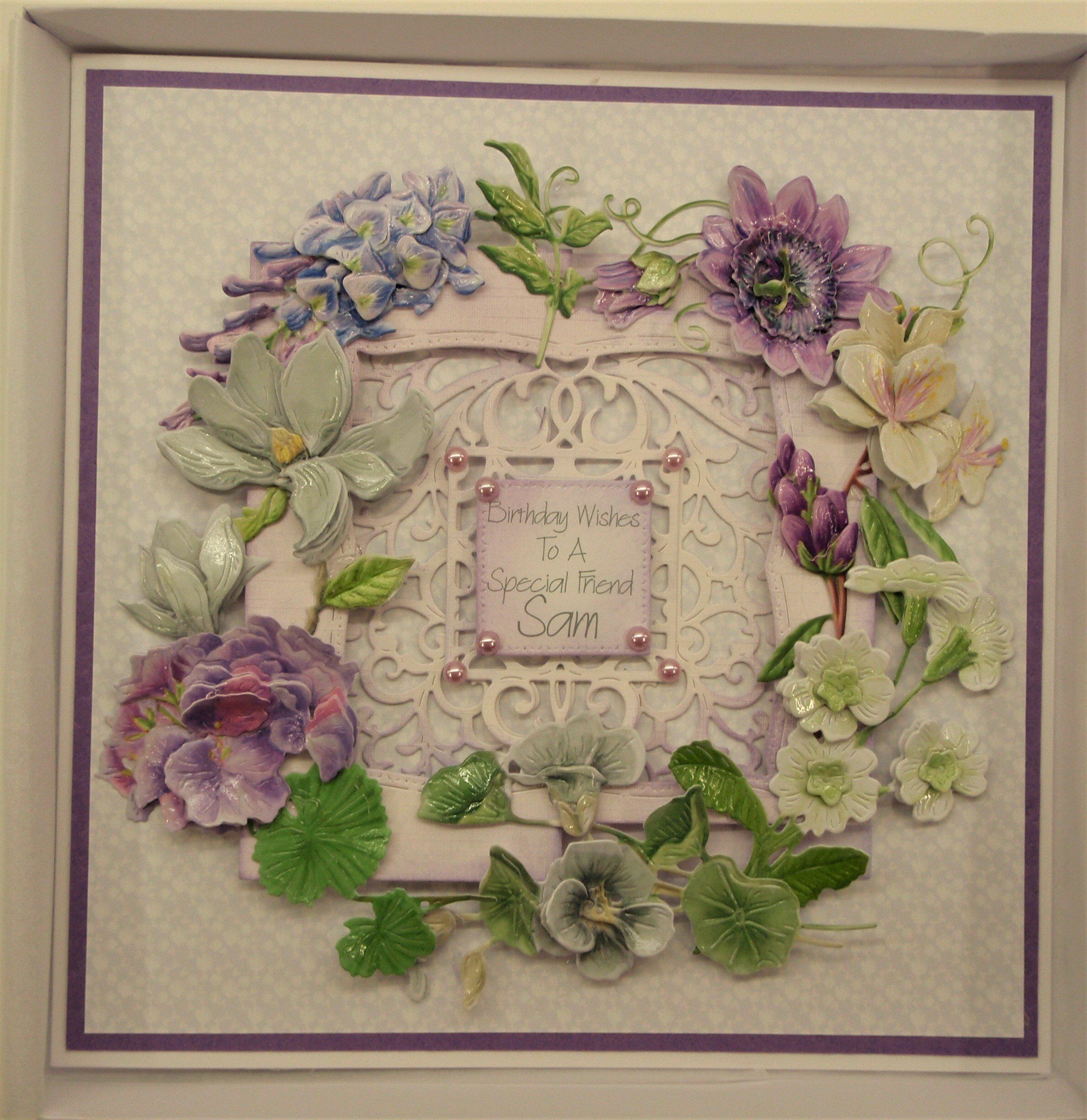 Luxury Handmade Personalised Boxed Birthday Card Lilac Floral Etsy