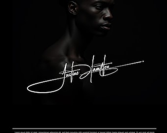 Luxury Calligraphy Signature Logo, Modern Fine Line Script, Custom Handwritten Style.