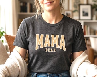 Mama Bear Minimalist T-Shirt | Mothers Day Gift for Her | Cute Bear Tee | Unisex Eco-Friendly Cotton Shirt
