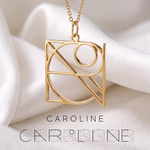 Custom Name Logo Necklace, Minimalist Monogram Pendant, Personalized Gift
