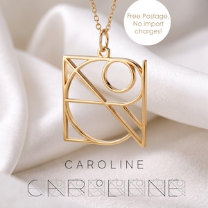 Custom Name Logo Necklace, Minimalist Monogram Pendant, Personalized Gift