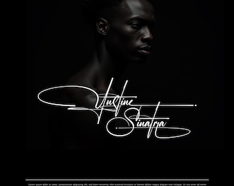 Luxury Calligraphy Signature Logo, Modern Fine Line Script, Bespoke Handwritten Style.