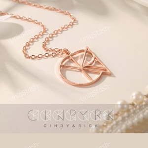 Encrypted Name Necklace: Custom Logo Monogram Pendant, Minimal Jewellery Gift For Her