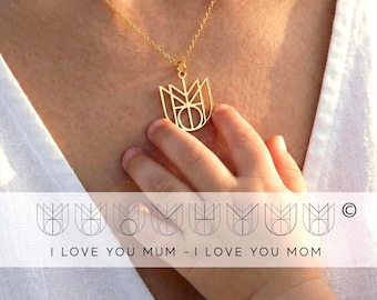 Custom Name Logo Necklace, Minimalist Monogram Pendant, Personalized Gift for Her