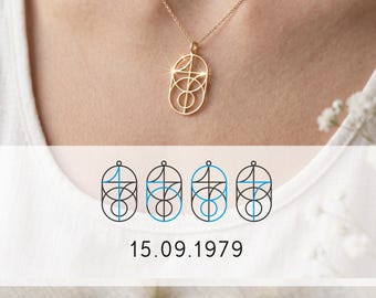 Special Date Logo Necklace, Minimalist Dainty Numbers Monogram Pendant