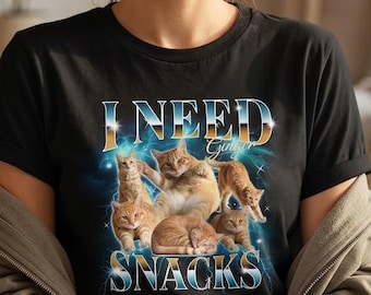 Custom Bootleg Rap T-Shirt | Retro 90s Cat Portrait Graphic Tee | Personalized Gift