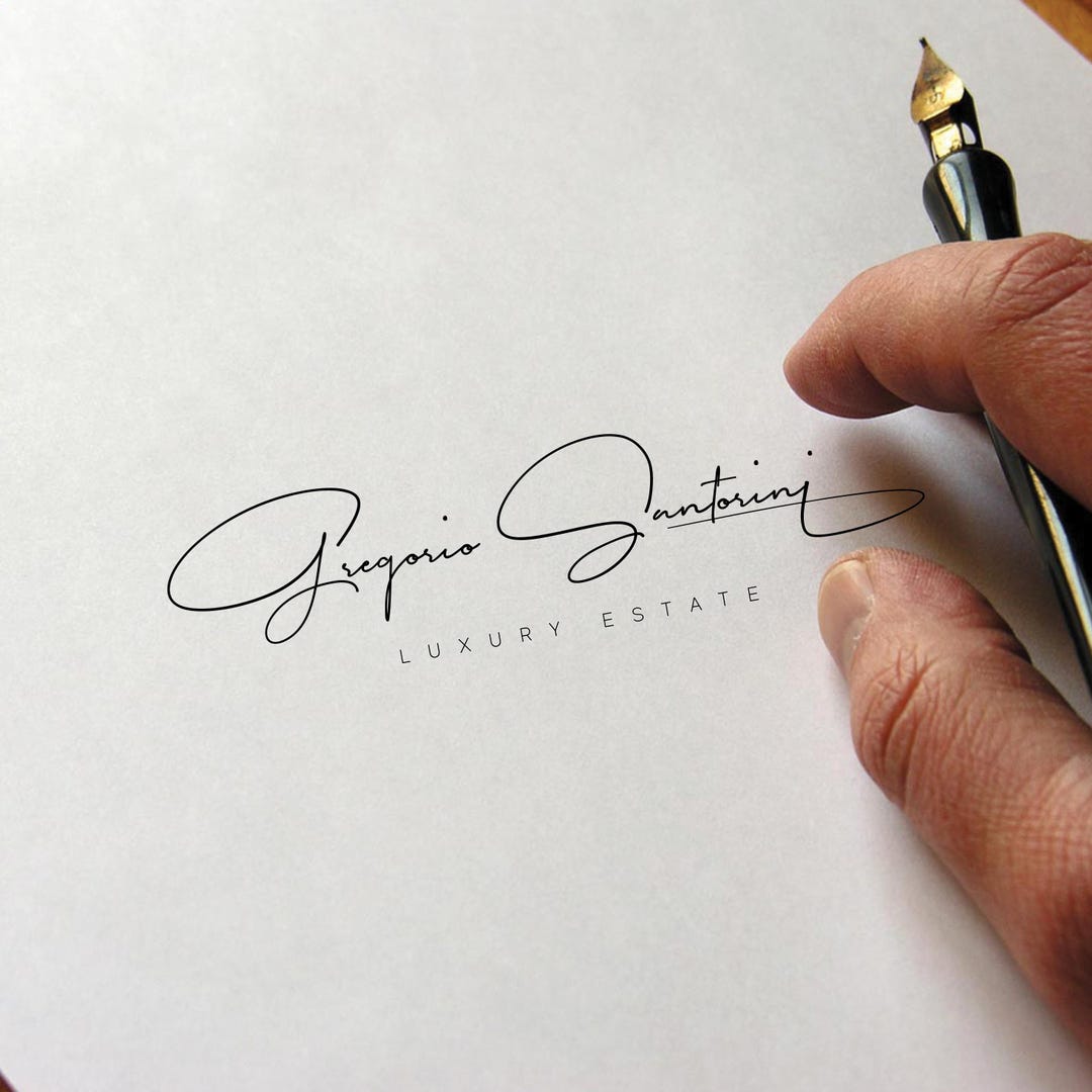 Modern Calligraphy Signature, Luxury Fine Line Script Logo, Custom ...