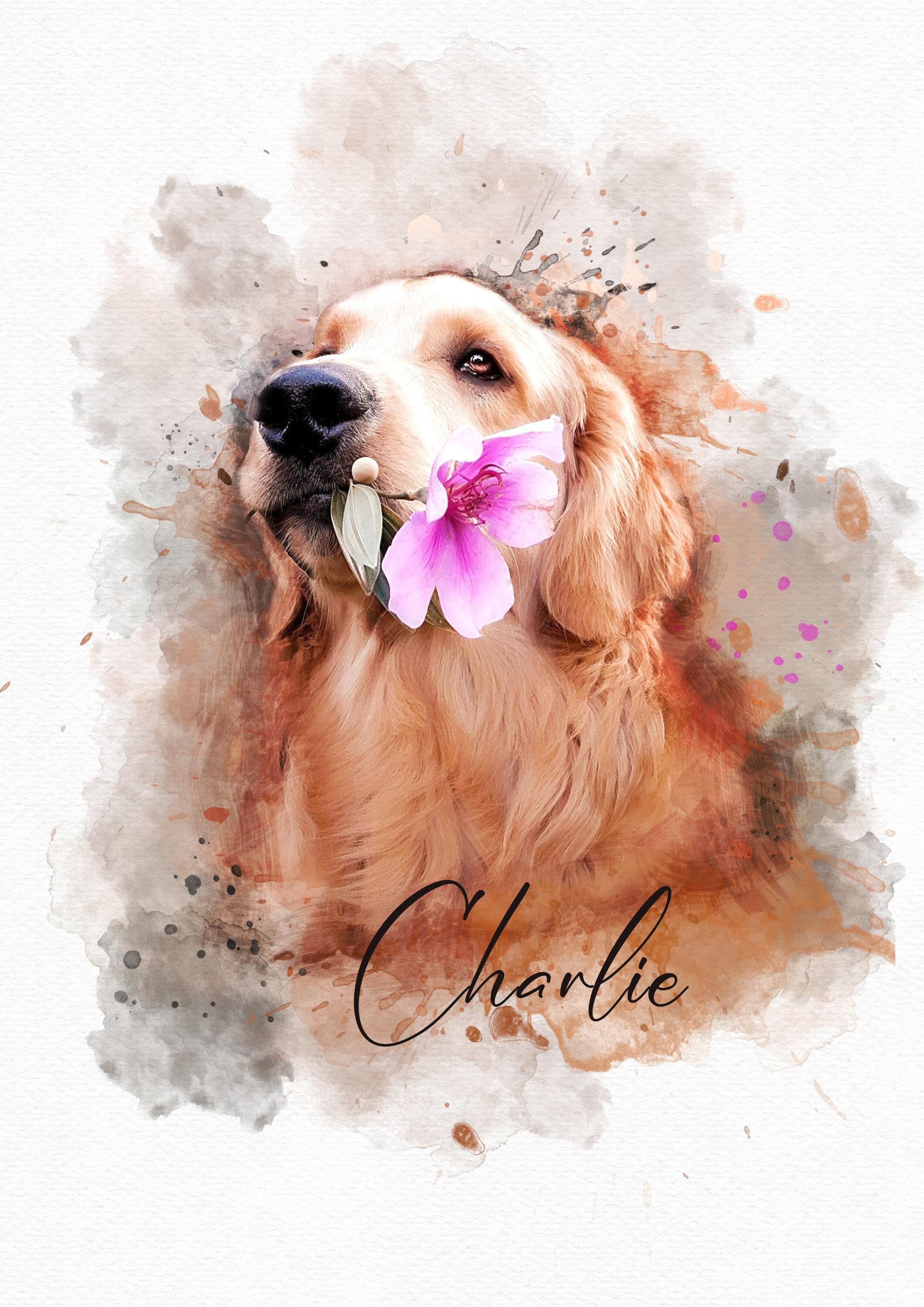 Custom Pet Portrait Watercolor Print: Personalized Cat or Dog Art From ...