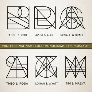 Custom Name Logo Design. Personalised Minimalistic Tattoo, Couples Monogram. Tiktok, Anniversary Gift.