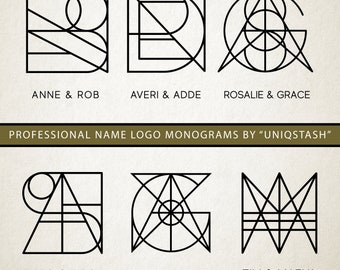 Custom Name Logo Design. Personalised Minimalistic Tattoo, Couples Monogram. Anniversary Gift.