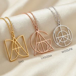 Custom Name Logo Necklace, Minimalist Monogram Pendant, Personalized Gift for Her