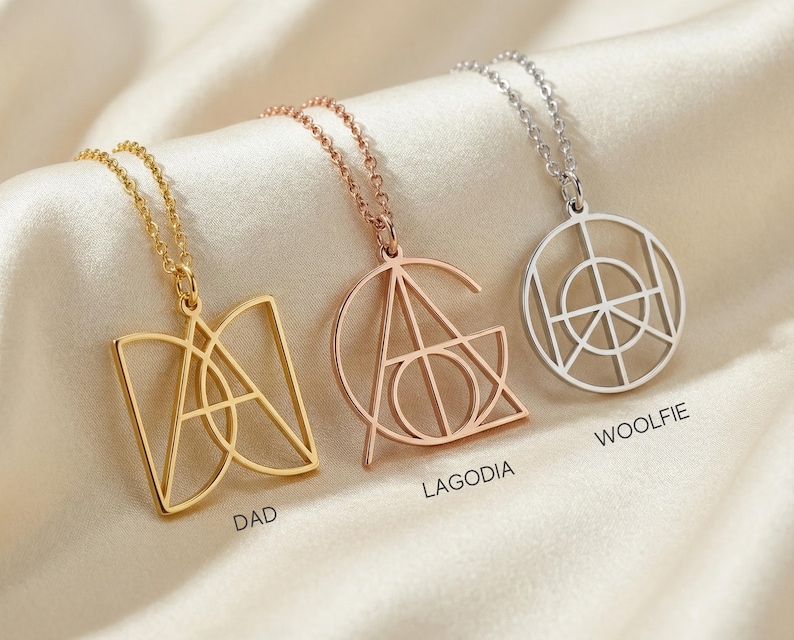 Custom Name Logo Necklace, Minimalist Monogram Pendant, Personalized Gift for Her