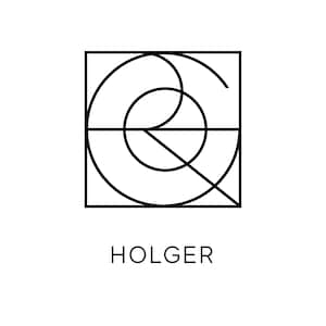 holger name logo design. Square logo.