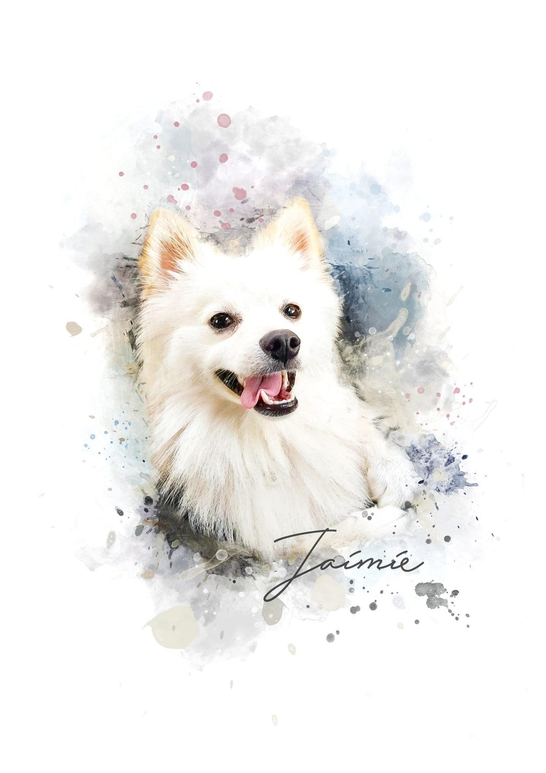 Custom Pet Portrait Watercolor Print: Personalized Cat or Dog Art From ...