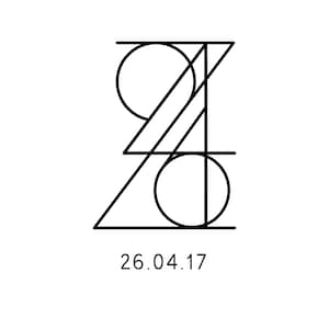 Special Date Logo, Wedding Date Monoragram, Anniversary Gift, Birth Time Logo Tattoo