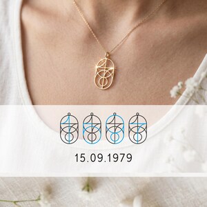 date monogram necklace. Numbers logo pendant, gift for her