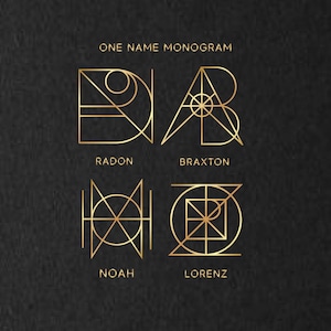 Custom 1 Name Logo Design: Minimalist Initials Monogram Sign, Tattoo. Branding (Digital)