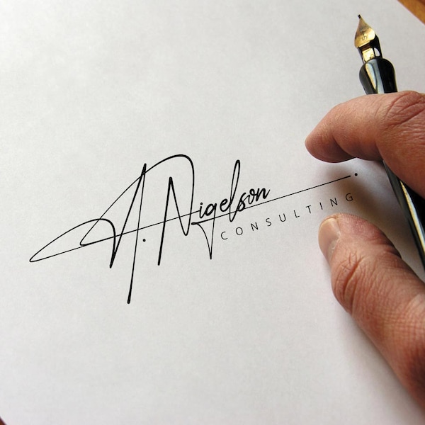 Design personalizzato della firma del nome. Logo personalizzato con firma in stile scritto a mano. Firma digitale.