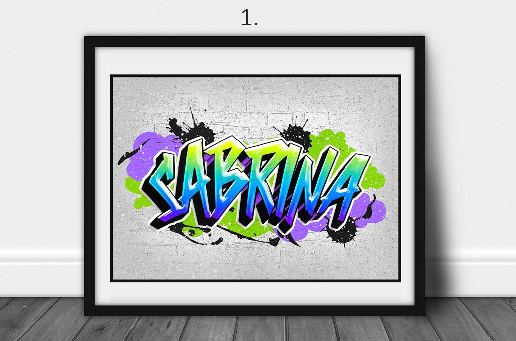 Graffiti Name Poster Custom Digital Urban Wall Art Print Download