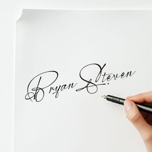 Benutzerdefiniertes Namenssignatur-Design. Personalisiertes Signature-Logo im handgeschriebenen Stil. Digitale Signatur.