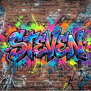 Fully Custom Graffiti Name Print: Urban Street Art Personalized Digital Poster One of a Kind