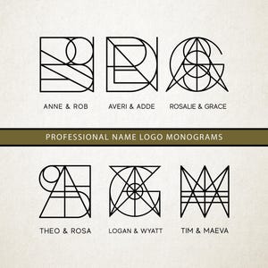 Individuelles Logo Design. Personalisierte minimalistische Tattoo, Paare Monogramm. Brandstempel, Jubiläum
