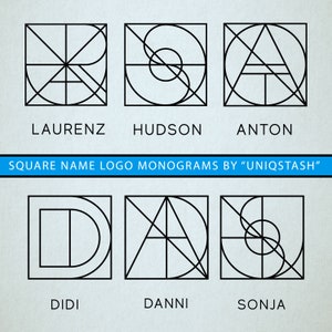 name logo monogram design square tatoo design