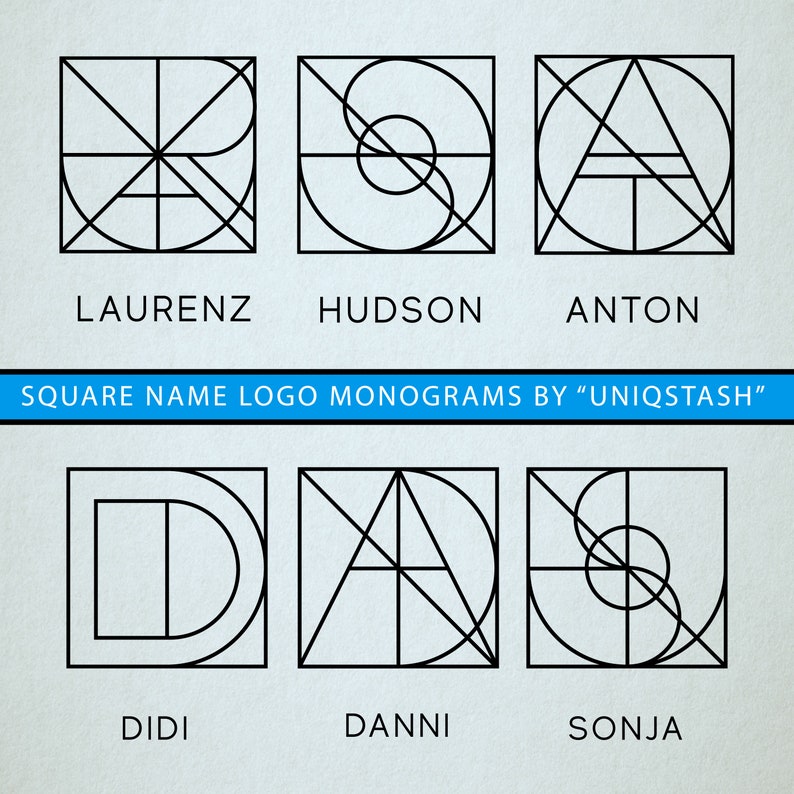 name logo monogram design square tatoo design