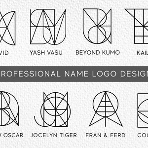 Name Logo Design Monogram. Personalised Minimalistic Logo, Couples Tattoo. Gift Idea.