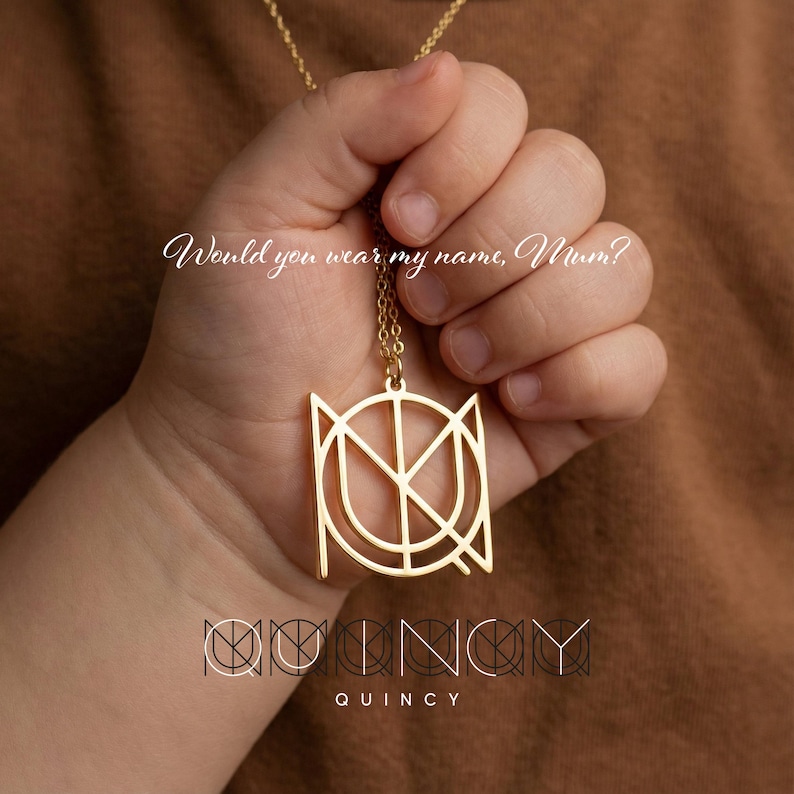 name logo monogram necklace