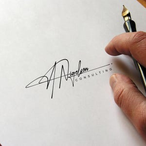 Custom Signature Logo Design: Digital Handwritten Calligraphy Style
