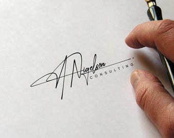 Custom Signature Logo Design: Digital Handwritten Calligraphy Style