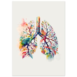 Anatomieposter: longen: kleurrijke botanische kunst voor studeerkamer