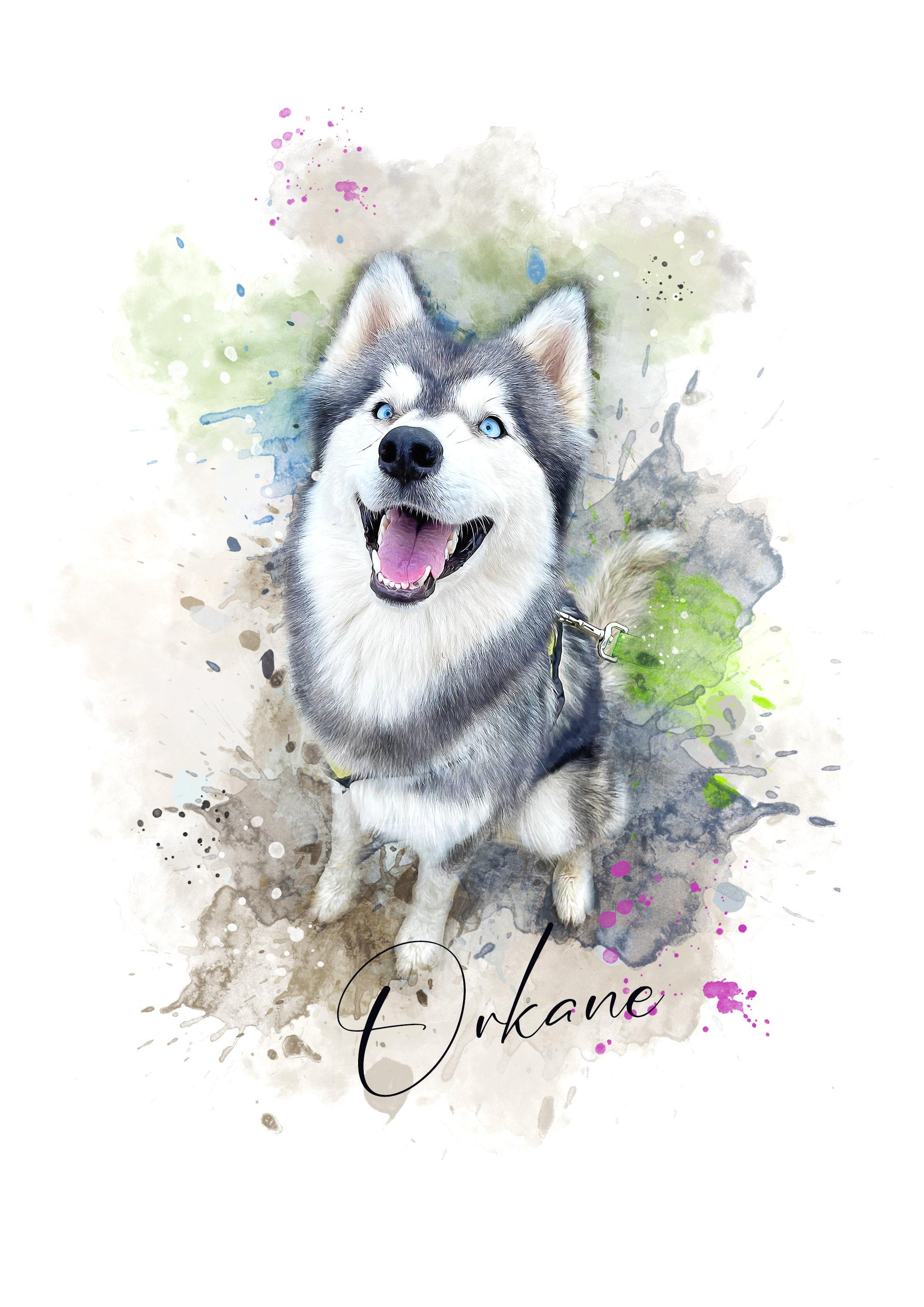 Custom Pet Portrait Watercolor Print: Personalized Cat or Dog Art From ...