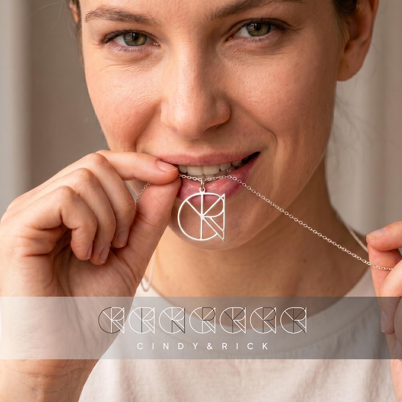 Custom Name Logo Necklace, Minimalist Monogram Pendant, Personalized Gift