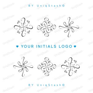 Diseño personalizado de logotipo con iniciales de nombre: monograma de caligrafía manuscrita para bodas o fotografía