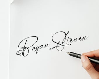 Custom Signature Logo Digital: Luxury Handwritten Name Minimalist Design