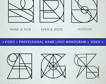 Custom  Name Logo Design + VIDEO! Minimal Tattoo, Word Letter Monogram. Christmas/Anniversary Gift.